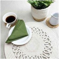Esselle Nene Round Cotton Sprial Placement 38cm Cream Colour Set Of 2