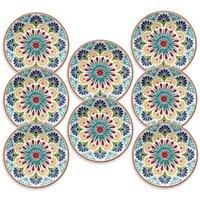 Purely Home Rio Medallion Outdoor/Camping/BBQ-Plastic/Melamine Dinner Plates x 8