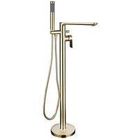 Highlife Bathrooms Rona Floor-Mounted Bath Shower Mixer & Handset Brushed Brass (335HL)