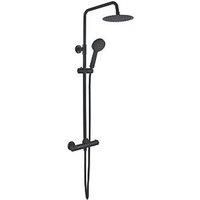 Highlife Bathrooms Spey Series 2 Rear-Fed Exposed Matt Black Thermostatic Shower (157HL)