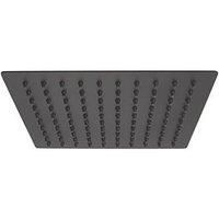Highlife Bathrooms Swivel & Tilt Square Rainfall Shower Head Matt Black 200mm (647TJ)