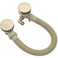 Highlife Bathrooms Gravity-Pumped & HP/Combi Round Overflow Bath Filler & Waste Brushed Brass (413RW)