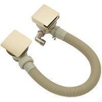 Highlife Bathrooms Gravity-Pumped & HP/Combi Square Overflow Bath Filler & Waste Brushed Brass (239RW)