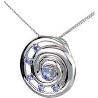 Natural Tanzanite Necklace Sterling Silver Blue Gemstone Ammonite Handmade