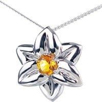 Citrine Daffodil Pendant Necklace
