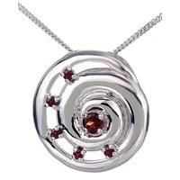 Garnet Ammonite Pendant Necklace