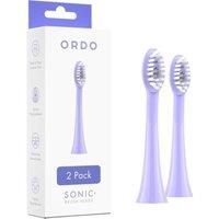 Ordo Replacement Sonic Electric Toothbrush Heads for Teeth Cleaning Plaque Removal Silicone Polishing Deep Clean Bristles Adults Pack of 2 Violet