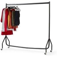 House Of Home Heavy Duty Clothes Rail 5Ft Long X 5Ft Tall Black Quality Metal Stand Rack, Black