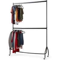 Clothes Rail Two Tier Heavy Duty Garment Hanging Rack In Black 5ft long x 7ft