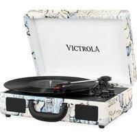 Victrola Premium Suitcase Bluetooth Record Player - Map Print