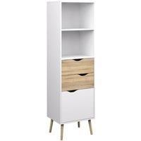 Furniture To Go | Oslo Bookcase 2 Drawers 1 Door in White and Oak