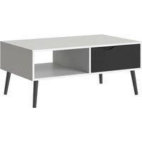 Furniture To Go | Oslo Coffee Table 1 Drawer 1 Shelf in White and Black Matt