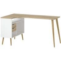 Oslo Desk 2 Drawers In White And Oak Effect