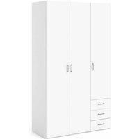 Space Wardrobe - 3 Doors 3 Drawers, white