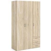 Space Wardrobe 3 Doors 3 Drawers In Oak Effect 2000
