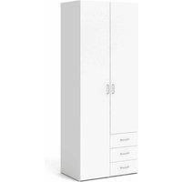 Space Wardrobe 2 Doors 3 Drawers In White 2000