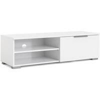 Match Living Room Home Furniture TV Unit 1 Drawers 2 Shelf - White High Gloss