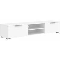 High Gloss TV Unit Stand 2 Drawers 2 Shelf in White