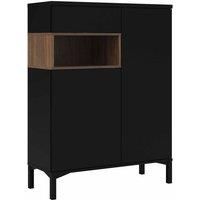 Furniture To Go | Roomers Sideboard 2 Drawers 1 Door in Black and Walnut