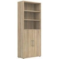 Prima Bookcase 5 Shelves With 2 Doors In Oak Effect