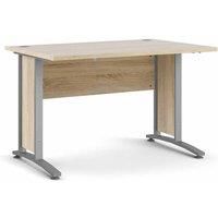 Prima Desk 120 cm in Oak with Silver grey steel legs
