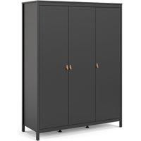Barcelona Wardrobe With 3 Doors In Matt Black