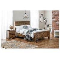 Julian Bowen Hoxton Acacia Wood Bed  Rustic Oak  4ft6 Double 5ft King 6ft Super