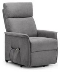 Rise & Recliner Chair in Grey Fabric  Helena