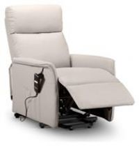 Rise & Recliner Chair in Beige Faux Leather  Helena