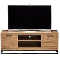 Oak TV Unit with Metal Legs & Open Shelves TV's up to 50 - Brooklyn