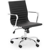 Julian Bowen Gio Faux Leather & Chrome Office Chair - Black, Ivory and Brown