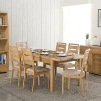 Julian Bowen Curve Waxed Oak Extending Dining Table