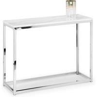 Scala Console Table in White Marble Effect and Chrome