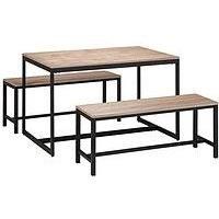 Julian Bowen Tribeca Dining Table & 2 Benches, Sonoma Oak