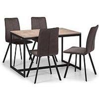 Julian Bowen Tribeca 120 Cm Dining Table + 4 Monroe Chairs