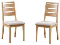 Julian Bowen Curve Set of 2 Dining Chairs, Oak