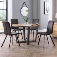 Julian Bowen Monroe Set of 2 Dining Chairs, Charcoal/Black