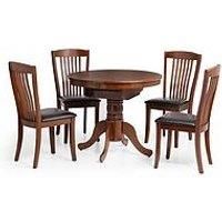 Cantebury Dining Table with 4 Chairs Brown and Black