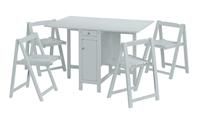 Julian Bowen Savoy 120 Cm Space Saver Dining Table + 4 Chairs  Grey