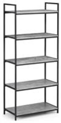 Staten Tall Bookcase metal and Concrete Effect