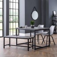 Julian Bowen Staten Concrete & Steel Dining Kitchen Table Industrial