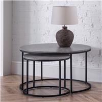 Julian Bowen Staten Concrete/Black Occasional Range - Tables and Bookcases