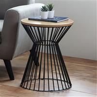 Julian Bowen Jersey Lamp Table, Oak/Black