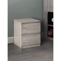 Julian Bowen Jupiter 2 Drawer Bedside, Grey Oak