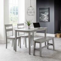 Julian Bowen Kobe Bench, Grey,Height: 45, Width: 92, Depth: 30cm