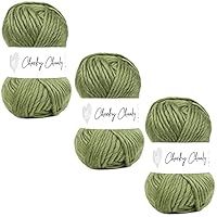 Wool Couture Cheeky Super Chunky Yarn - Super Soft Merino 100% Wool Yarn for Knitting and Crocheting Crafts, Sweaters, Blankets, and More - Olive, 100g Ball - 3-Pack
