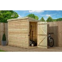Empire Sheds Ltd 5 Ft. W x 5 Ft. D Shiplap Pent Wooden Shed brown 203.2 H x 149.86 W x 154.94 D cm