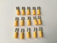 15 x NEW Spade Type Connector Female 6mm Yellow - UK Seller