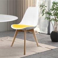 Soho Plastic Dining Chair with Squared Light Wood Legs