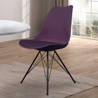 Fusion Living Soho Plastic Dining Chair With Black Metal Legs Aubergine
